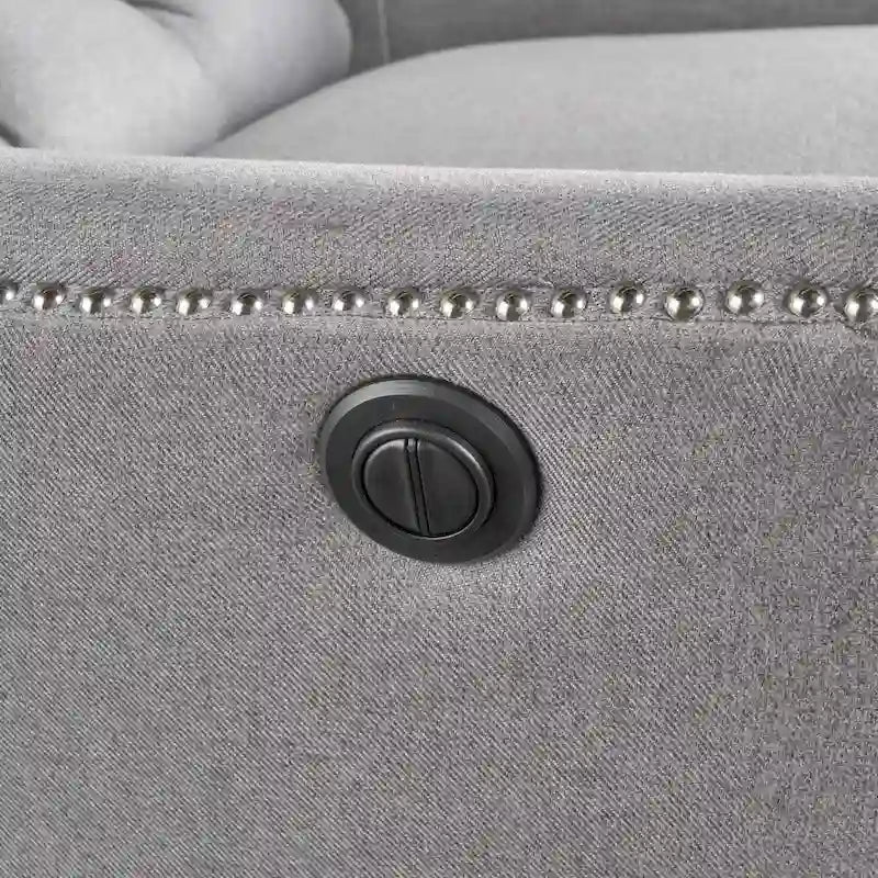 Fauteuil inclinable électrique en tissu capitonné Salomo par Christopher Knight Home