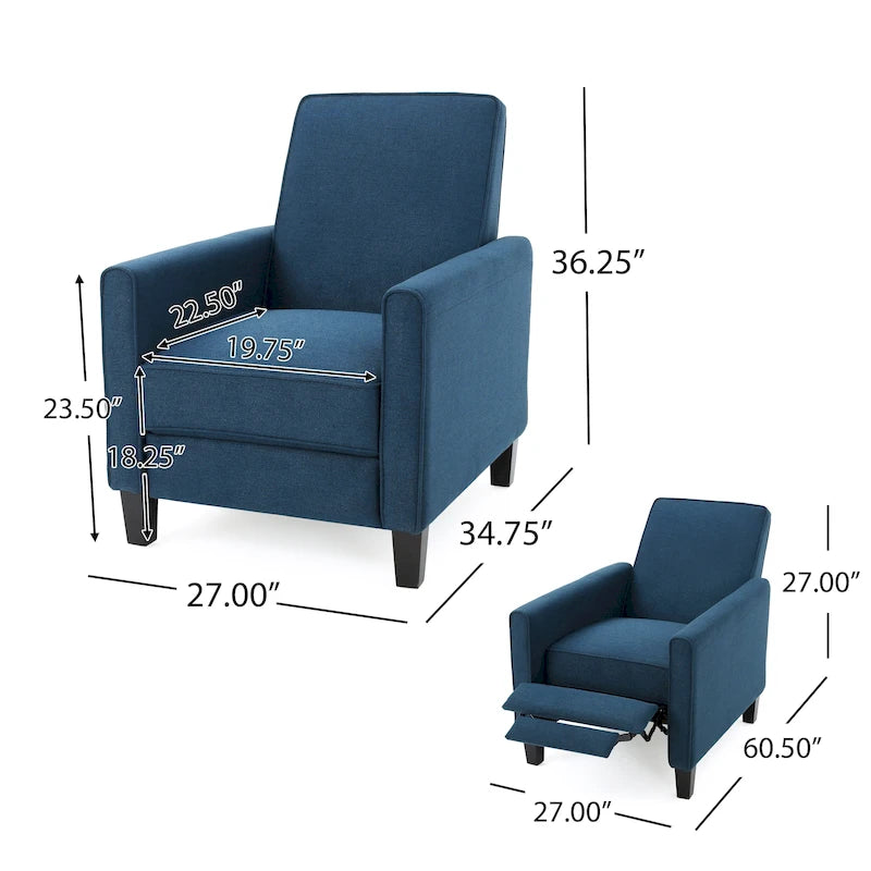 Fauteuil de club inclinable en tissu Darvis par Christopher Knight Home