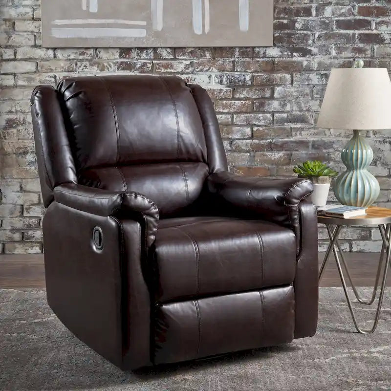Fauteuil inclinable pivotant en similicuir Jennette de Christopher Knight Home
