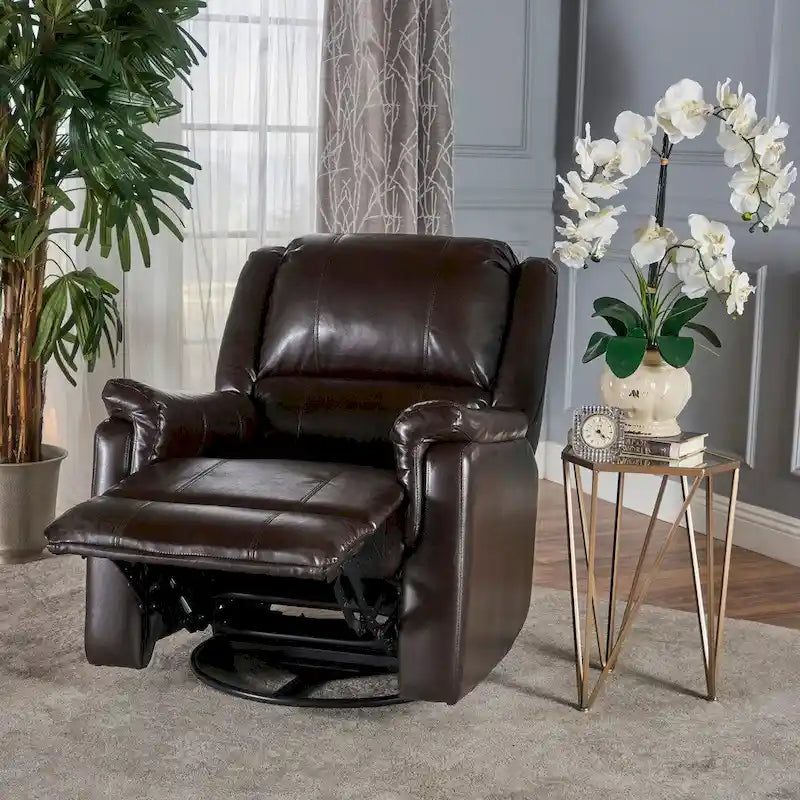 Fauteuil inclinable pivotant en similicuir Jennette de Christopher Knight Home