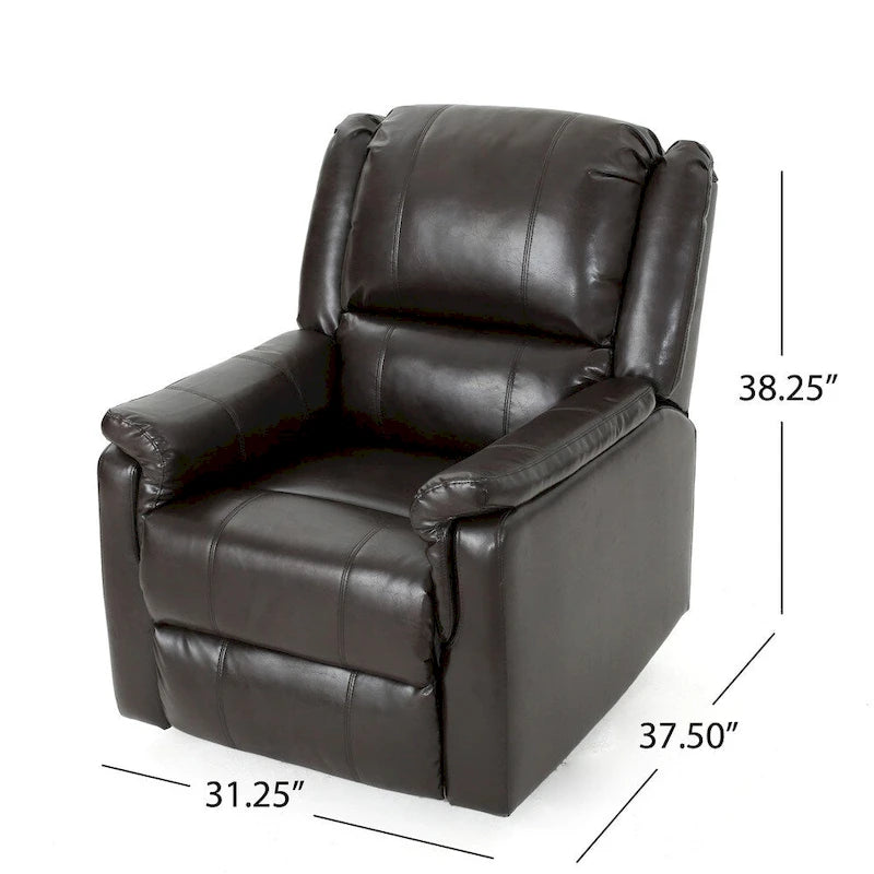 Fauteuil inclinable pivotant en similicuir Jennette de Christopher Knight Home