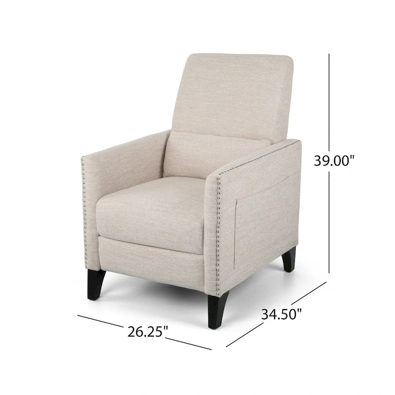 Fauteuil inclinable contemporain en tissu Alscot Push Back par Christopher Knight Home
