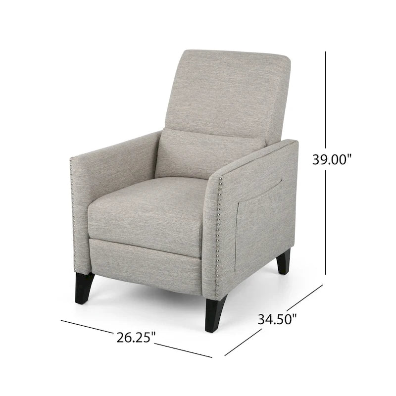 Fauteuil inclinable contemporain en tissu Alscot Push Back par Christopher Knight Home