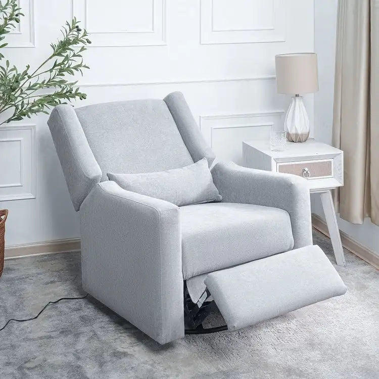 Fauteuil inclinable motorisé de luxe Tanya avec fonction pivotante et basculante, fauteuil inclinable de salon rembourré avec support lombaire