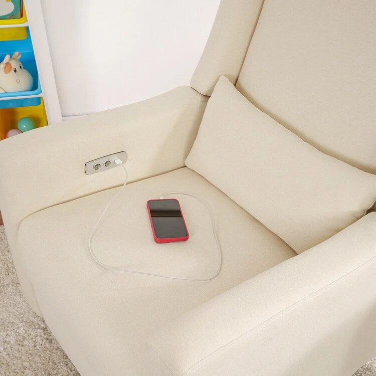 Fauteuil inclinable motorisé de luxe Tanya avec fonction pivotante et basculante, fauteuil inclinable de salon rembourré avec support lombaire