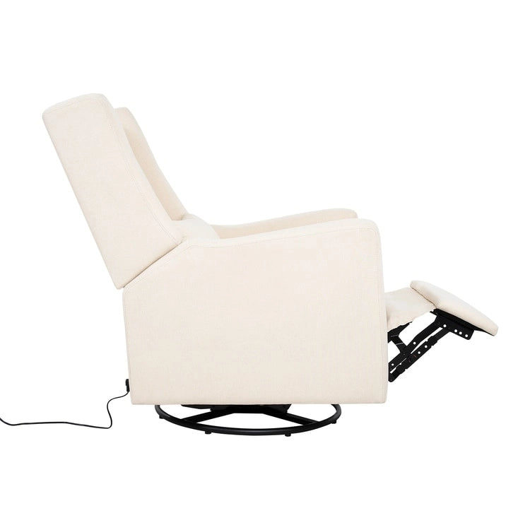 Fauteuil inclinable motorisé de luxe Tanya avec fonction pivotante et basculante, fauteuil inclinable de salon rembourré avec support lombaire