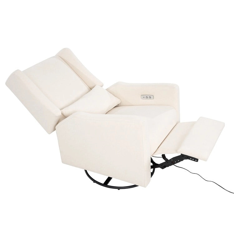 Fauteuil inclinable motorisé de luxe Tanya avec fonction pivotante et basculante, fauteuil inclinable de salon rembourré avec support lombaire