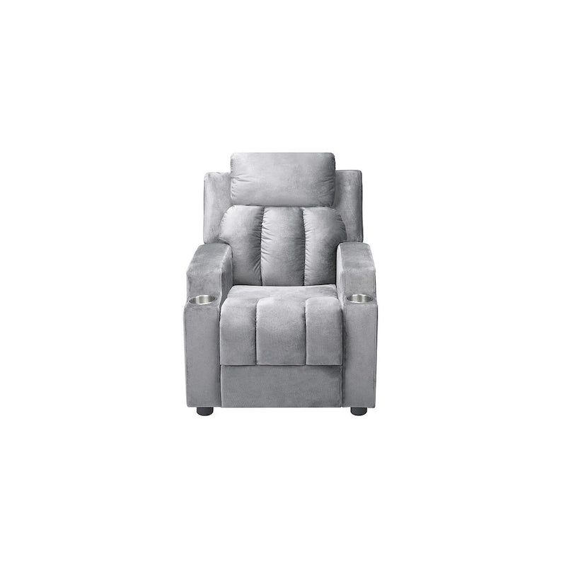 Fauteuil inclinable de luxe pour enfants avec repose-pieds, appuie-tête et 2 porte-gobelets, en microfibre, pour les enfants de 3 ans et plus