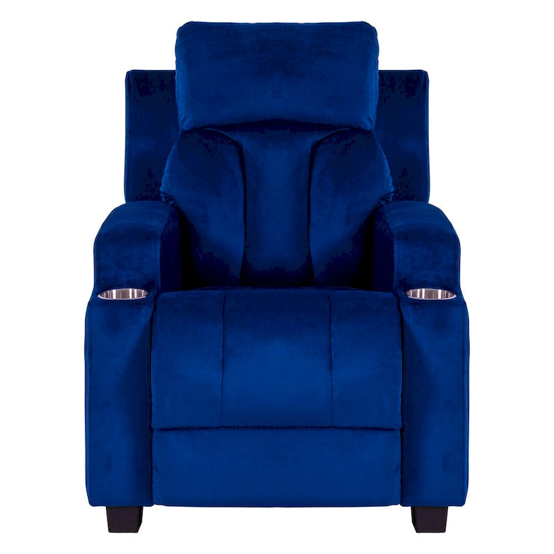 Fauteuil inclinable de luxe pour enfants avec repose-pieds, appuie-tête et 2 porte-gobelets, en microfibre, pour les enfants de 3 ans et plus