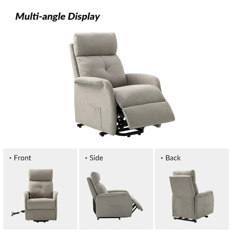Fauteuil inclinable Elisa Power avec assistance à distance, ensemble de 2, avec base en métal