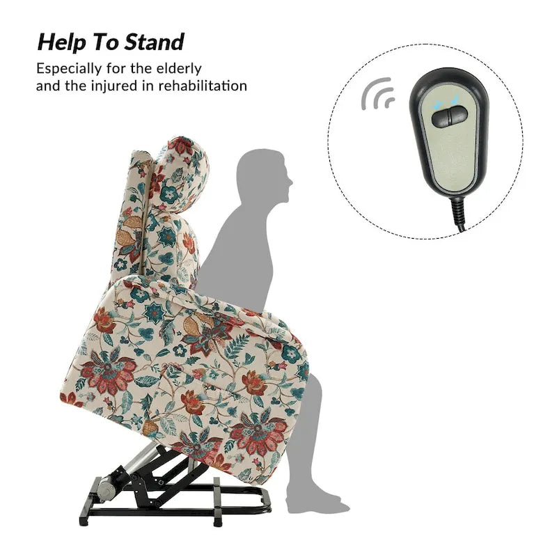 Fauteuil inclinable Elisa Power avec assistance à distance, ensemble de 2, avec base en métal