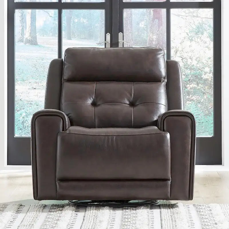 Fauteuil inclinable électrique en cuir Carrington