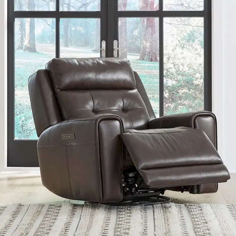 Fauteuil inclinable électrique en cuir Carrington