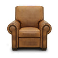 Fauteuil inclinable traditionnel en cuir pleine fleur vieilli à la main Valencia