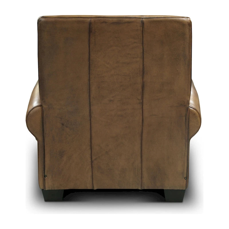 Fauteuil inclinable traditionnel en cuir pleine fleur vieilli à la main Valencia