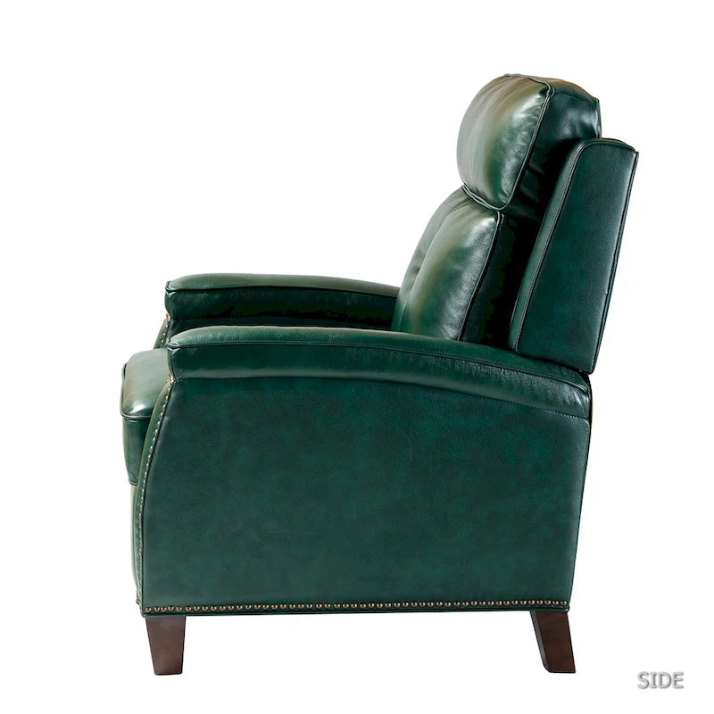 Fauteuil inclinable Gaspar Mid-Century Modern en cuir véritable avec pieds en bois - Lot de 2 par HULALA HOME