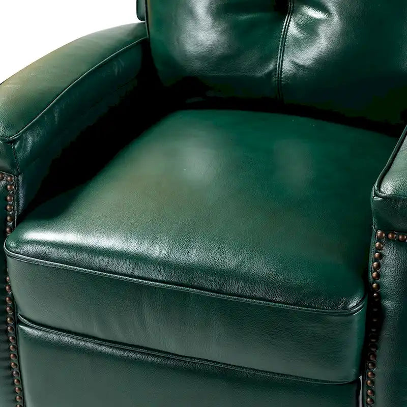 Fauteuil inclinable Gaspar Mid-Century Modern en cuir véritable avec pieds en bois - Lot de 2 par HULALA HOME