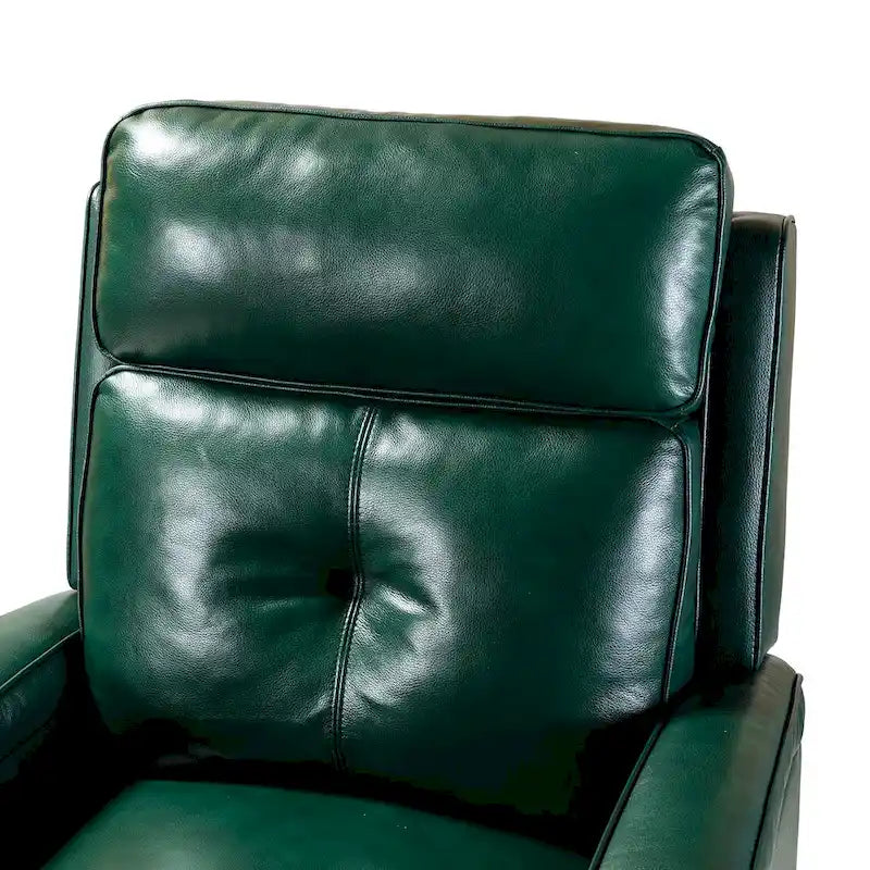 Fauteuil inclinable Gaspar Mid-Century Modern en cuir véritable avec pieds en bois - Lot de 2 par HULALA HOME