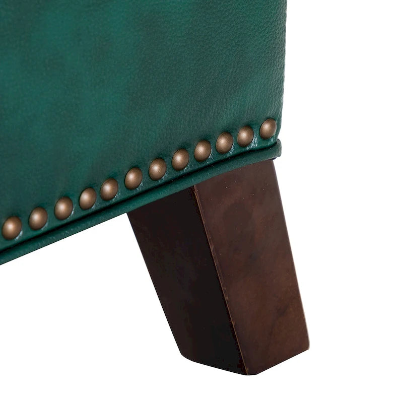 Fauteuil inclinable Gaspar Mid-Century Modern en cuir véritable avec pieds en bois - Lot de 2 par HULALA HOME