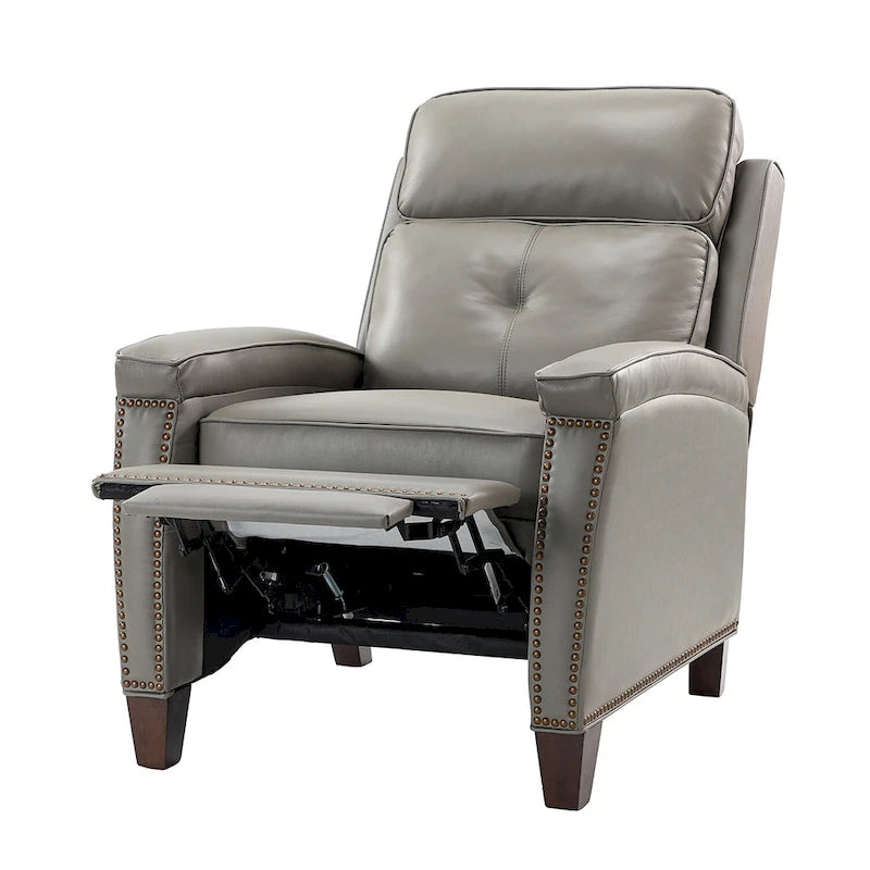 Fauteuil inclinable Gaspar Mid-Century Modern en cuir véritable avec pieds en bois - Lot de 2 par HULALA HOME