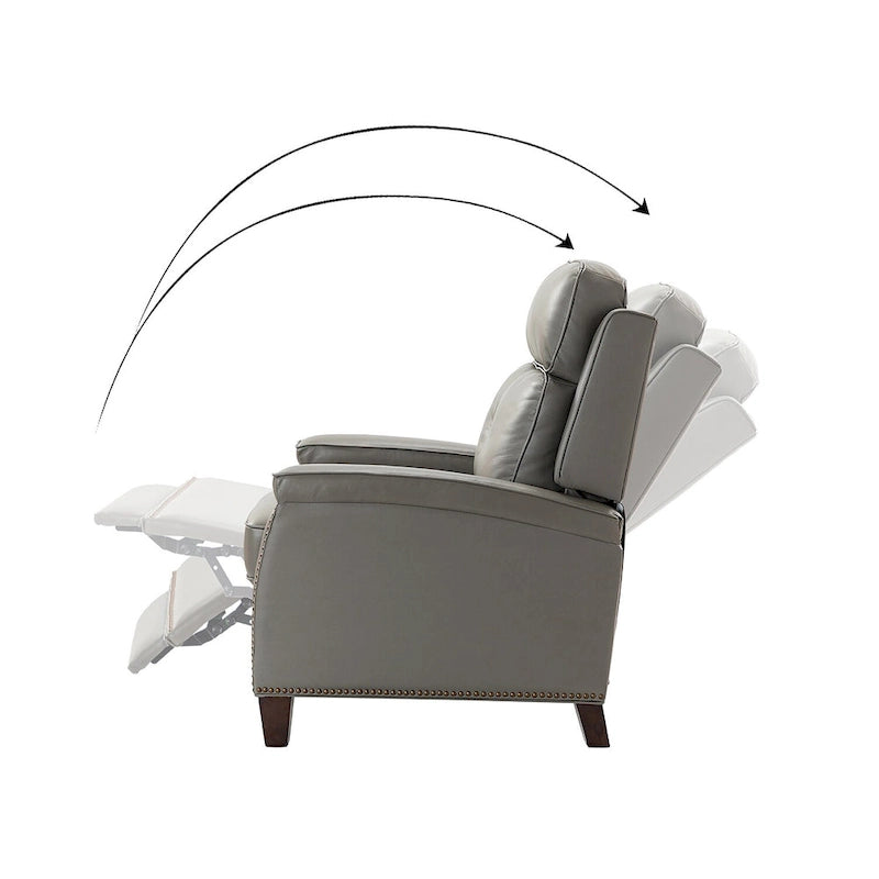 Fauteuil inclinable Gaspar Mid-Century Modern en cuir véritable avec pieds en bois - Lot de 2 par HULALA HOME