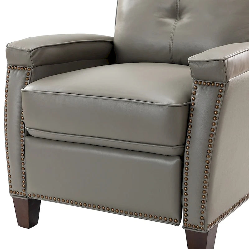 Fauteuil inclinable Gaspar Mid-Century Modern en cuir véritable avec pieds en bois - Lot de 2 par HULALA HOME