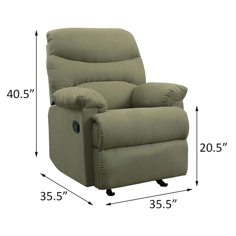 Fauteuil inclinable Ryane avec accoudoirs rembourrés et dossier capitonné
