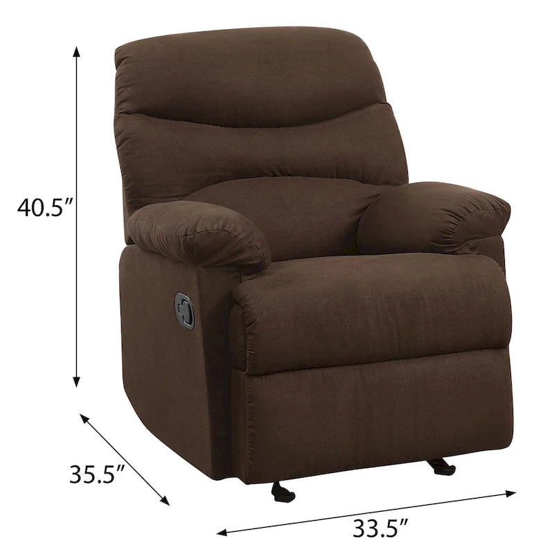 Fauteuil inclinable Ryane avec accoudoirs rembourrés et dossier capitonné