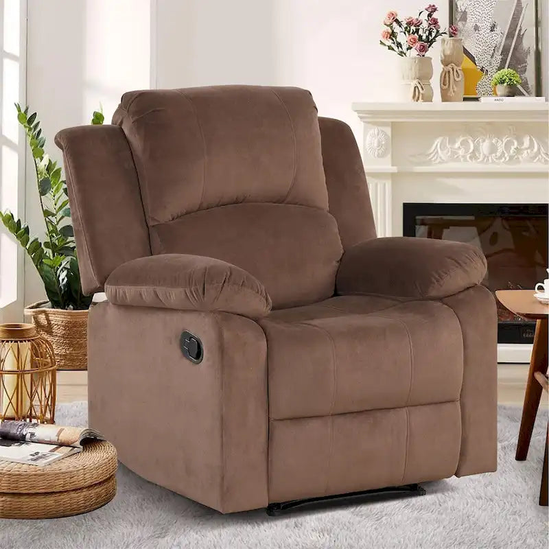 Fauteuil inclinable manuel Ebello, rembourré et doux, en tissu respirant et doux pour la peau