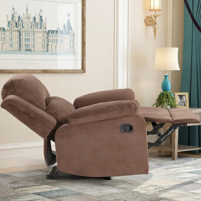 Fauteuil inclinable manuel Ebello, rembourré et doux, en tissu respirant et doux pour la peau