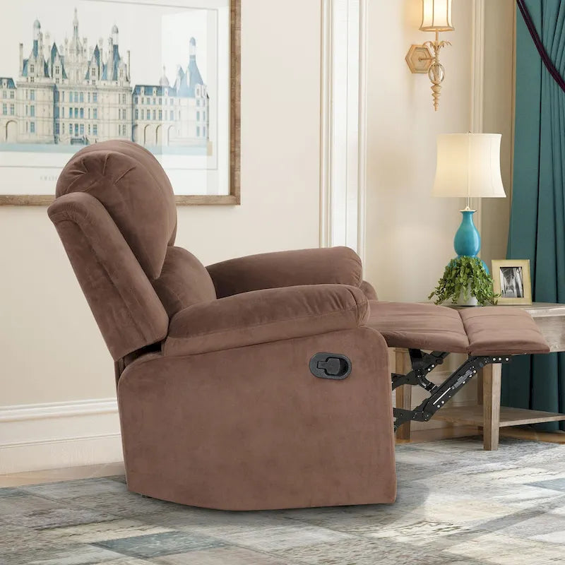 Fauteuil inclinable manuel Ebello, rembourré et doux, en tissu respirant et doux pour la peau