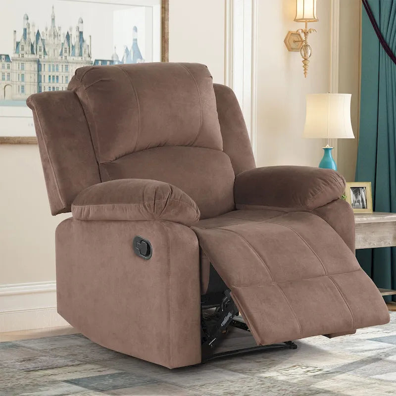 Fauteuil inclinable manuel Ebello, rembourré et doux, en tissu respirant et doux pour la peau