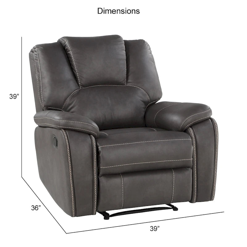 Fauteuil inclinable manuel en similicuir Kameryn de Steve Silver