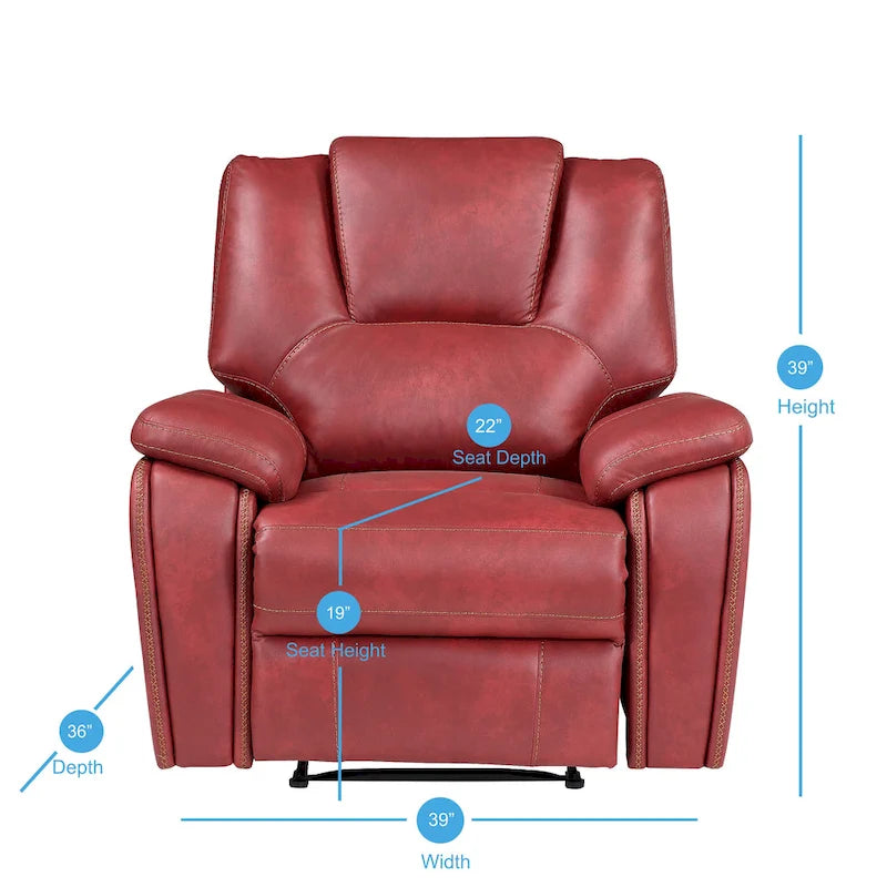 Fauteuil inclinable manuel en similicuir Kameryn de Steve Silver