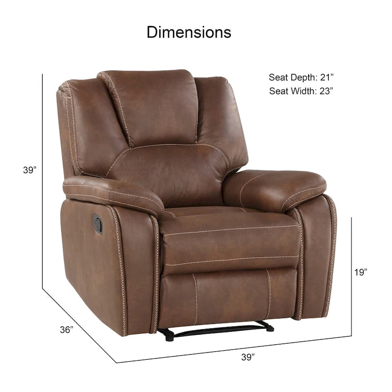 Fauteuil inclinable manuel en similicuir Kameryn de Steve Silver