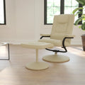 Fauteuil inclinable multiposition contemporain et pouf avec base enveloppée