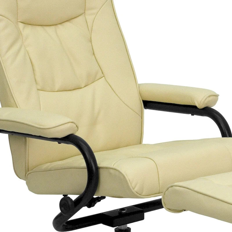Fauteuil inclinable multiposition contemporain et pouf avec base enveloppée