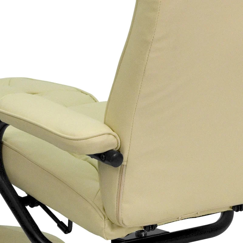Fauteuil inclinable multiposition contemporain et pouf avec base enveloppée