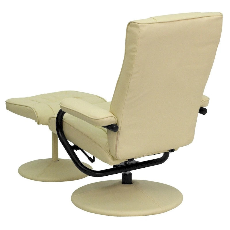Fauteuil inclinable multiposition contemporain et pouf avec base enveloppée
