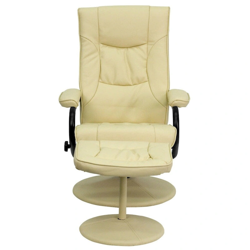 Fauteuil inclinable multiposition contemporain et pouf avec base enveloppée