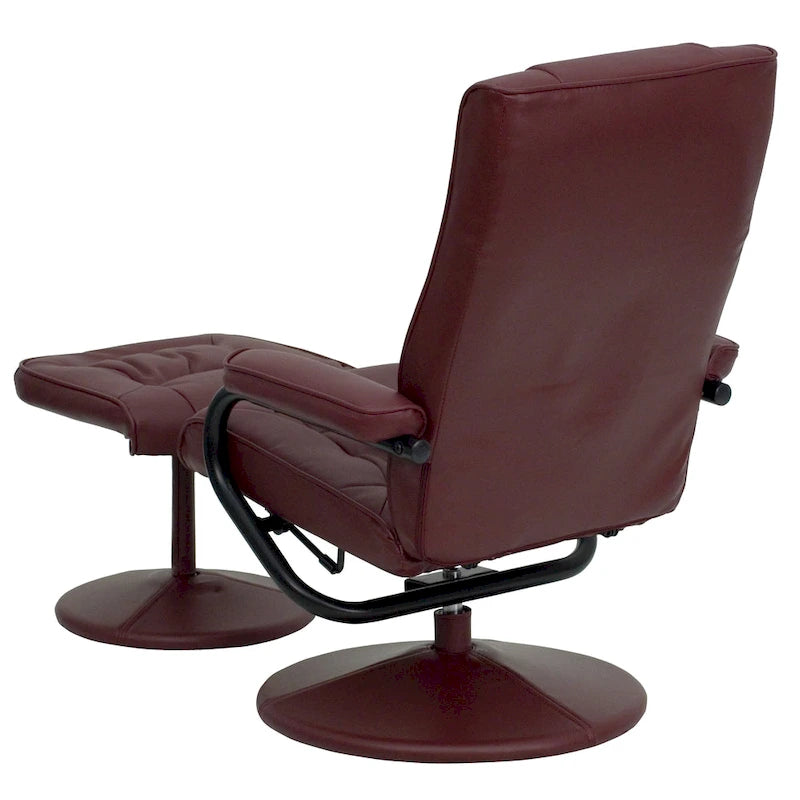 Fauteuil inclinable multiposition contemporain et pouf avec base enveloppée