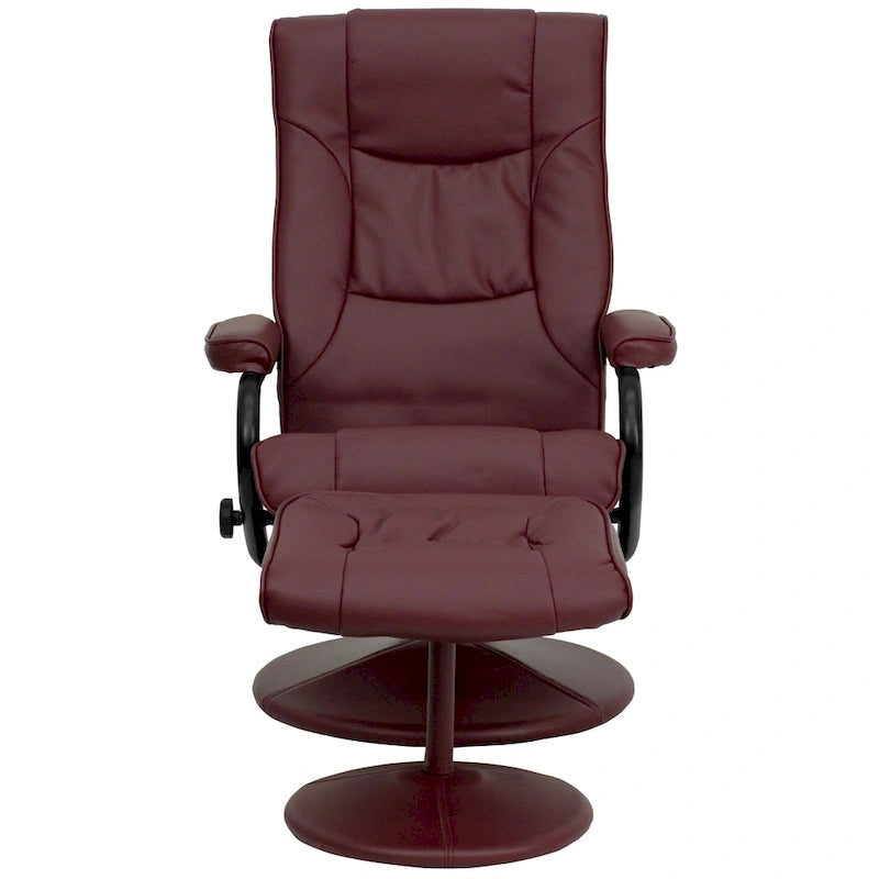 Fauteuil inclinable multiposition contemporain et pouf avec base enveloppée