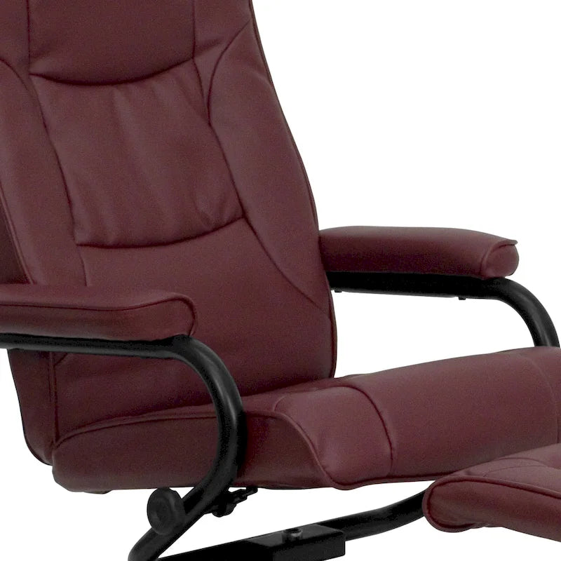Fauteuil inclinable multiposition contemporain et pouf avec base enveloppée