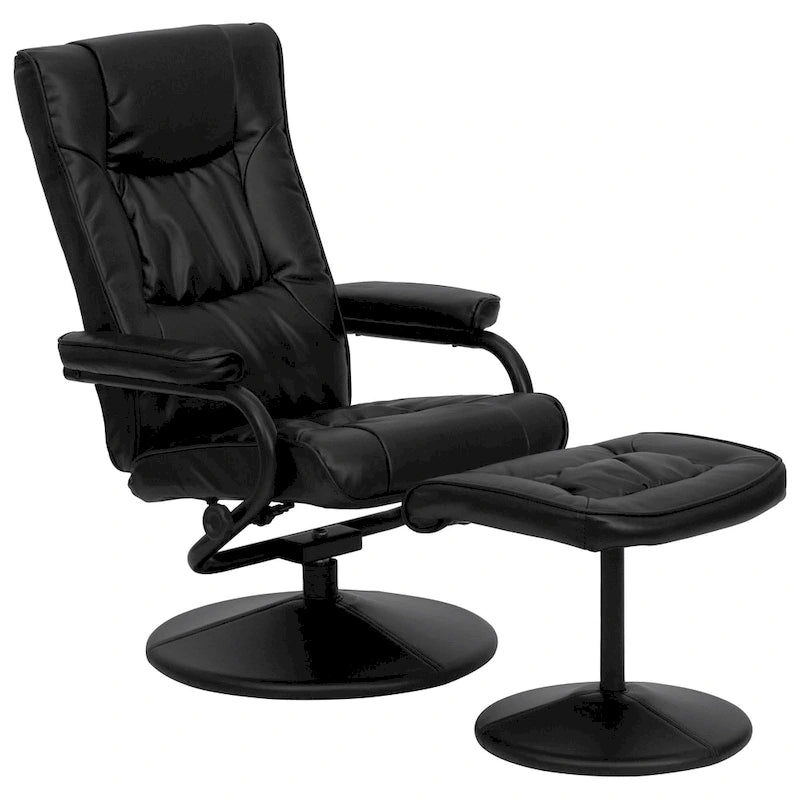 Fauteuil inclinable multiposition contemporain et pouf avec base enveloppée