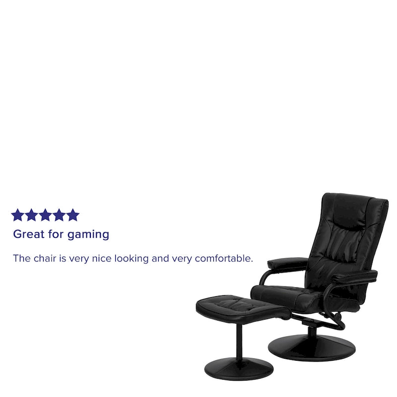 Fauteuil inclinable multiposition contemporain et pouf avec base enveloppée