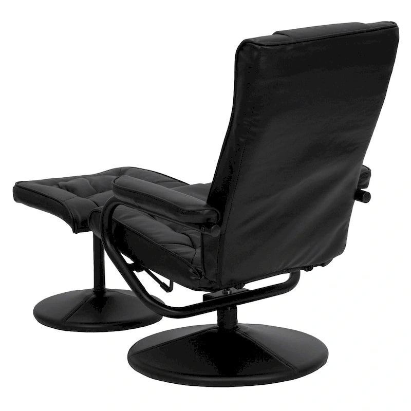 Fauteuil inclinable multiposition contemporain et pouf avec base enveloppée