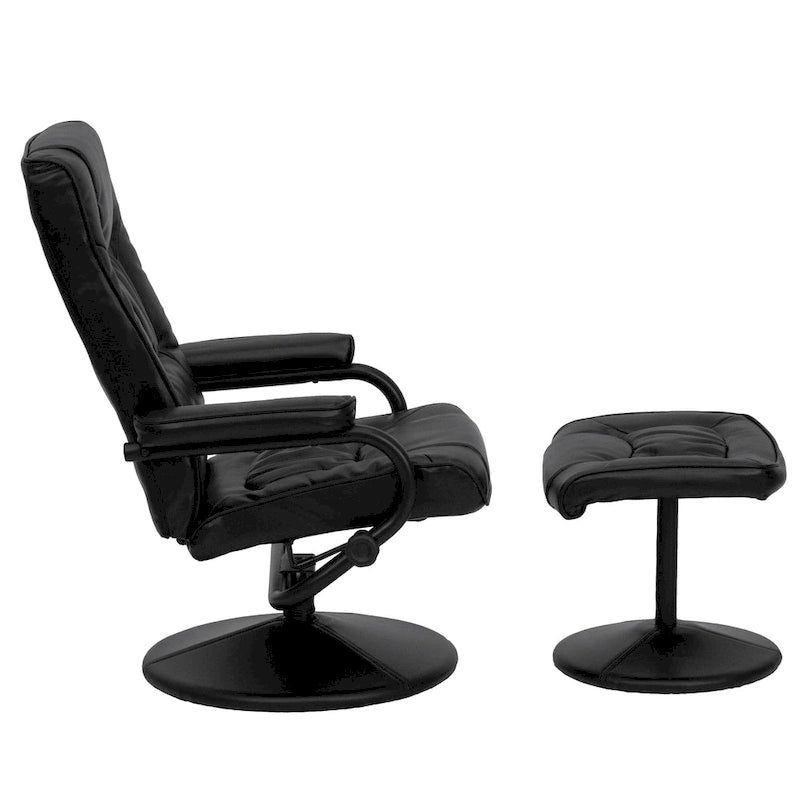 Fauteuil inclinable multiposition contemporain et pouf avec base enveloppée