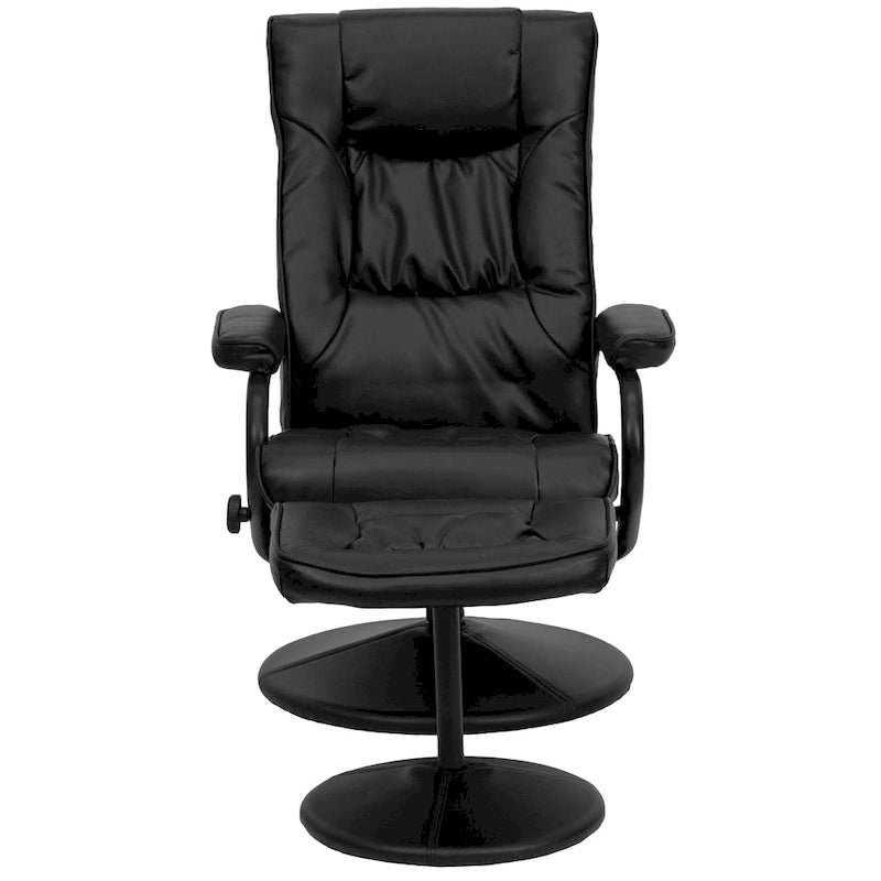 Fauteuil inclinable multiposition contemporain et pouf avec base enveloppée