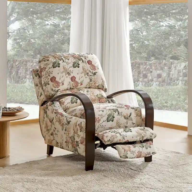 Fauteuil inclinable manuel Rita en cuir véritable par Hulala Home