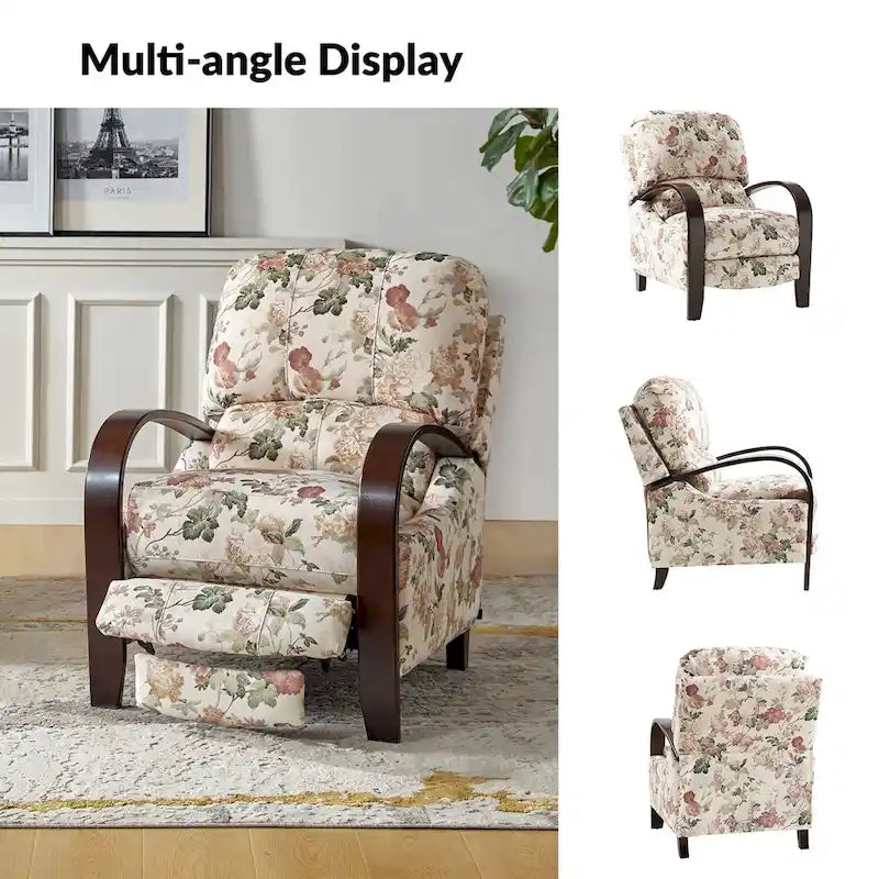 Fauteuil inclinable manuel Rita en cuir véritable par Hulala Home